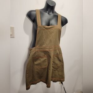 Modcloth Size 18 Army Green Jumper With Orange Stitching Details Academia